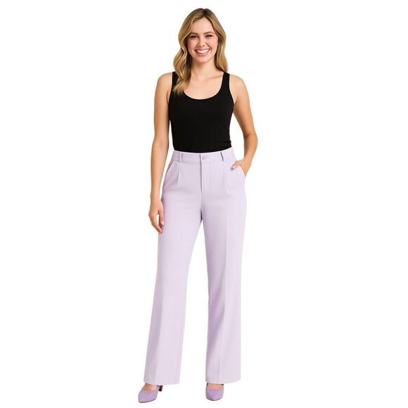 wild fable Pants - NWT WILD FABLE Dress Pants Womens Size 8 Light Violet Pleated High-Rise Wide Leg